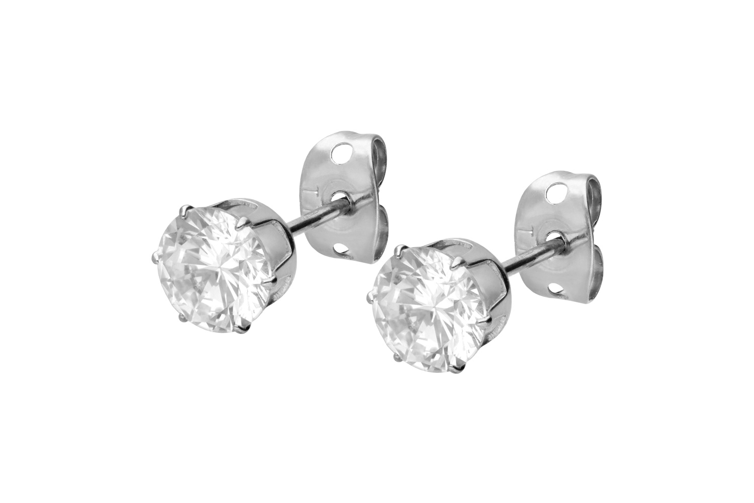 Titan Ohrstecker EINGEFASSTER KRISTALL von Piercingline